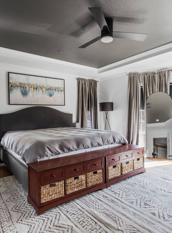 master suite bedroom and bathroom in Commerce City