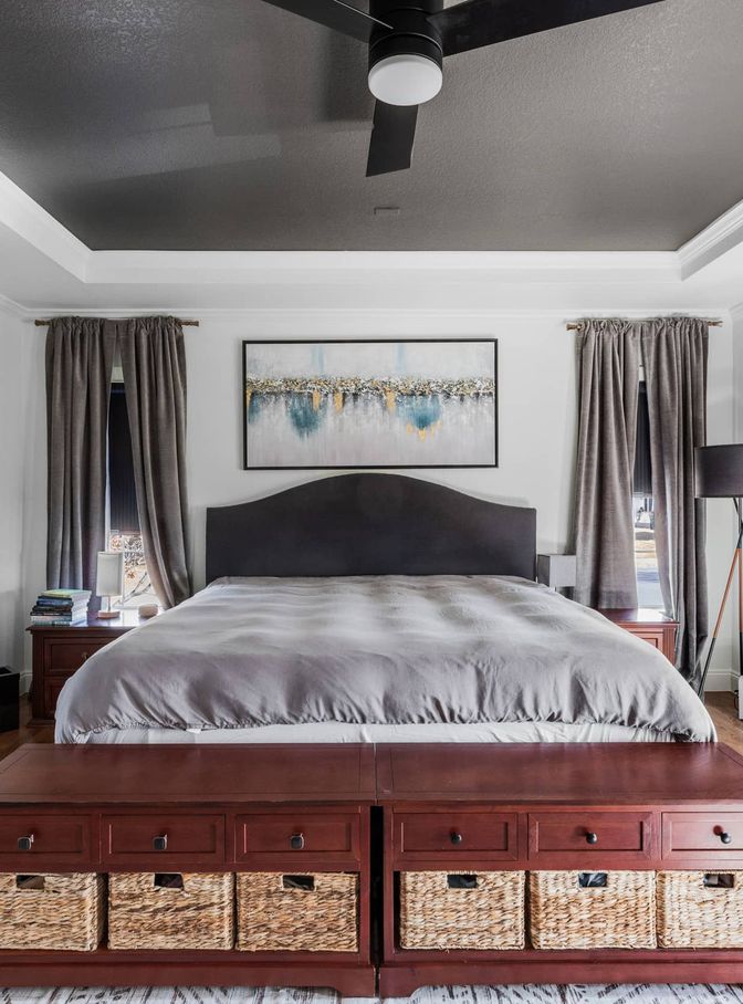 master suite bedroom and bathroom in Commerce City